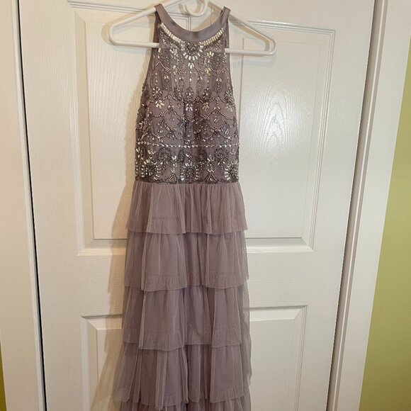 PROM Adrianna Papell dusty lavender beaded evening gown size 2 - Picture 5 of 12